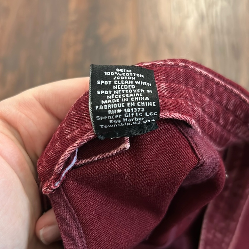 Deep Red Embroidered Cap - Picture 3 of 3